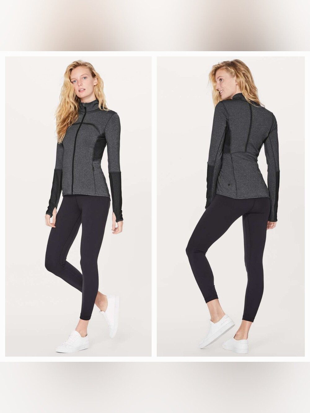 Lululemon Mesh Is More Jacket Heathered Black Size 8